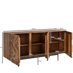 Türen-Kommode aus Sheesham Massivholz - Akke^Wohnen Best