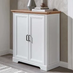 Wohnen Türen-Kommode in Weiß mit Eiche - Mehady