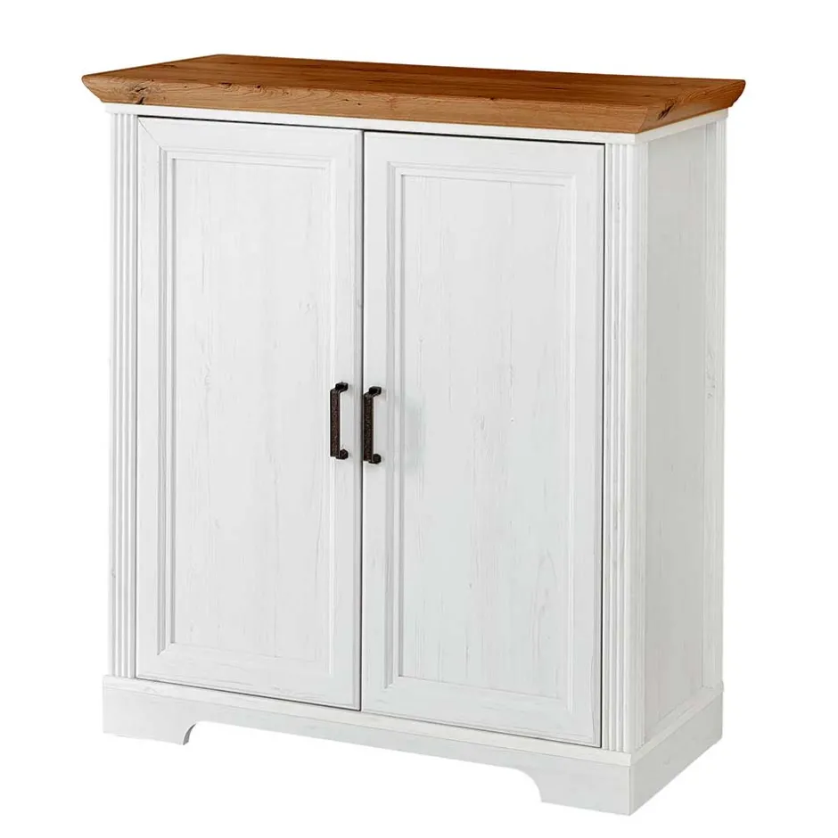 Wohnen Türen-Kommode in Weiß mit Eiche - Mehady