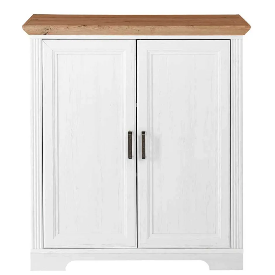 Wohnen Türen-Kommode in Weiß mit Eiche - Mehady