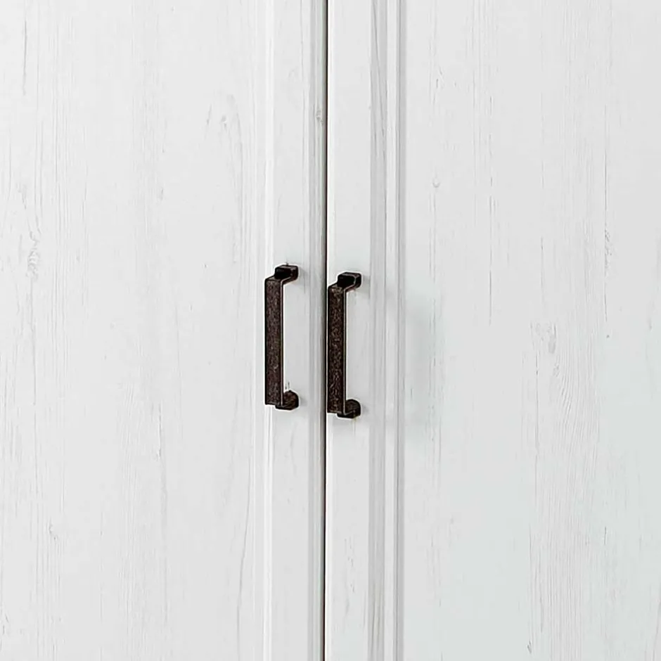 Wohnen Türen-Kommode in Weiß mit Eiche - Mehady