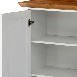 Wohnen Türen-Kommode in Weiß mit Eiche - Mehady