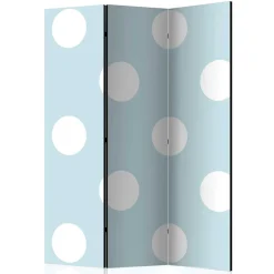 Trennwand Paravent in Hellblau mit weißen Punkten - Atlantis^Wohnen Sale