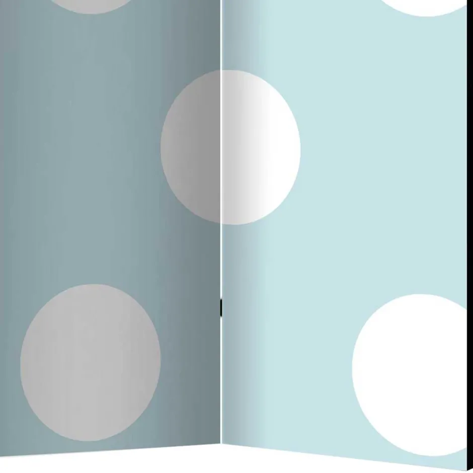 Trennwand Paravent in Hellblau mit weißen Punkten - Atlantis^Wohnen Sale