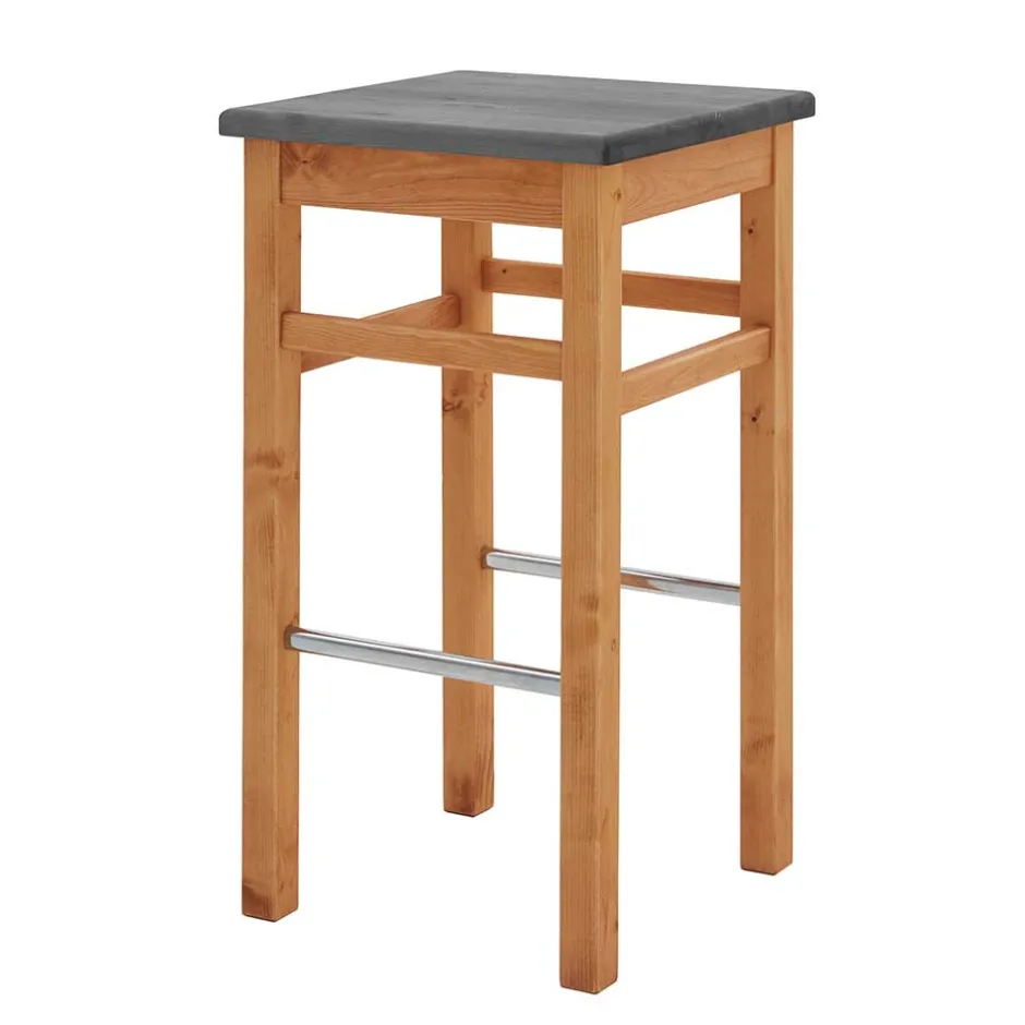 Tresenhocker in Grau und Kiefer Lauge - Ribardo^Wohnen