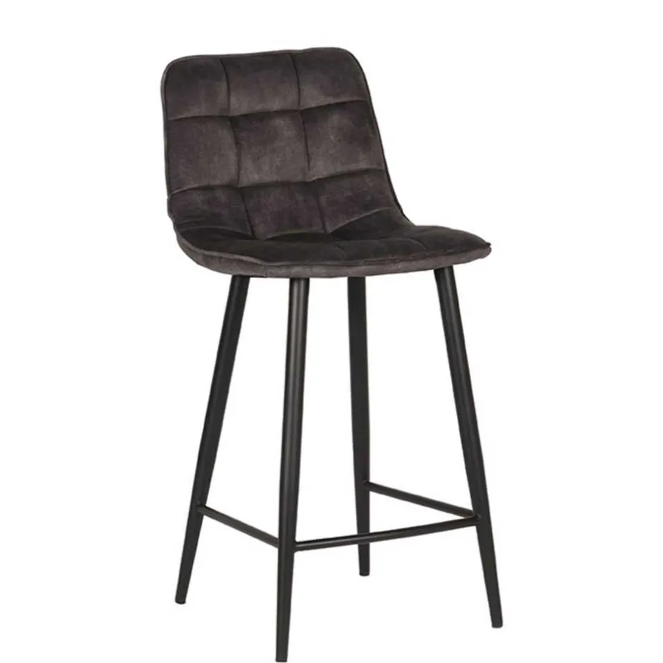 Tresenstühle in Anthrazit Veloursbezug - Varagosta (2er Set)^Wohnen Online