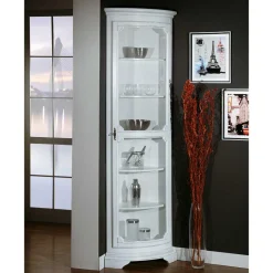 Wohnen 1-türige Eckvitrine im Vintage Design - Zarinas