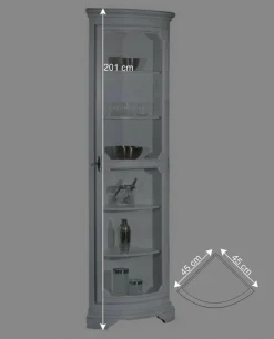 Wohnen 1-türige Eckvitrine im Vintage Design - Zarinas