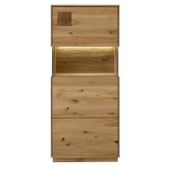 Wohnen 1-türige Highboard Vitrine aus Wildeiche - Millena