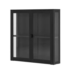 2-türige Hängevitrine in Schwarz - Entury^Wohnen Discount