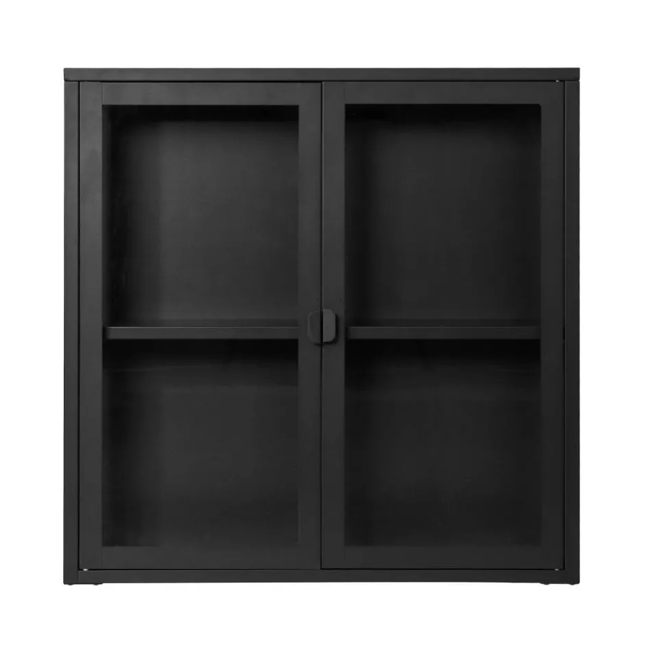 2-türige Hängevitrine in Schwarz - Entury^Wohnen Discount