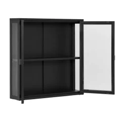 2-türige Hängevitrine in Schwarz - Entury^Wohnen Discount
