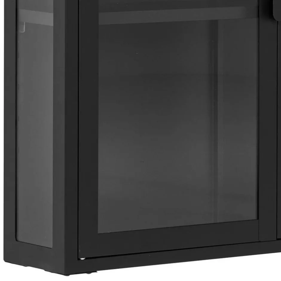 2-türige Hängevitrine in Schwarz - Entury^Wohnen Discount