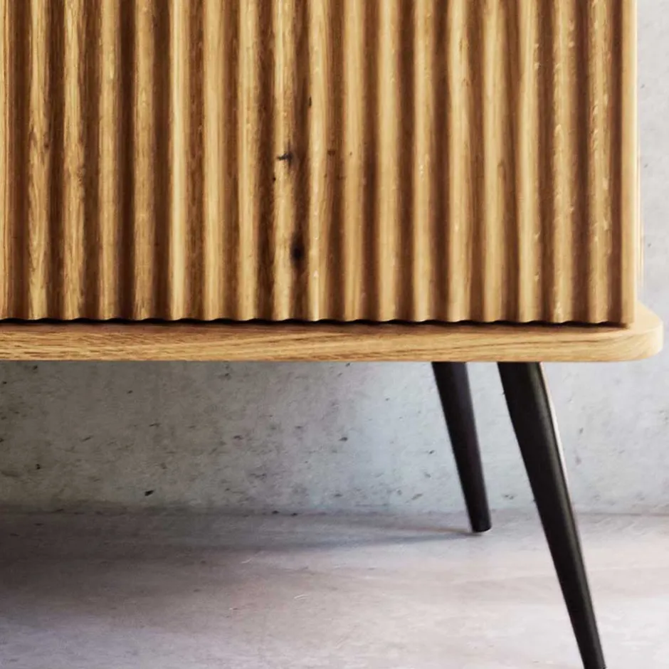 Wohnen 3-türige Holzkommode aus Wildeiche massiv - Casarius