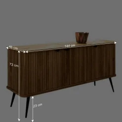 Wohnen 3-türige Holzkommode aus Wildeiche massiv - Casarius