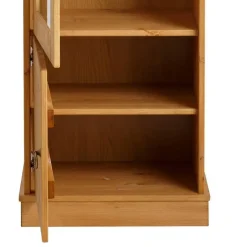 Wohnen 1-türige Kiefernholz-Vitrine im Landhausstil - Goro