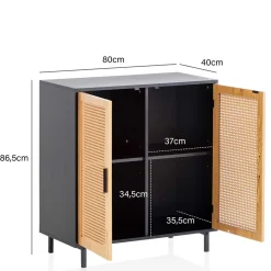 2-türige Kommode in Natur und Schwarz - Around^Wohnen Best