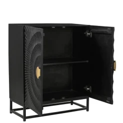 2-türige Kommode in Schwarz mit Gold - Oglio^Wohnen Best