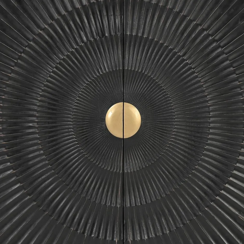 2-türige Kommode in Schwarz mit Gold - Oglio^Wohnen Best