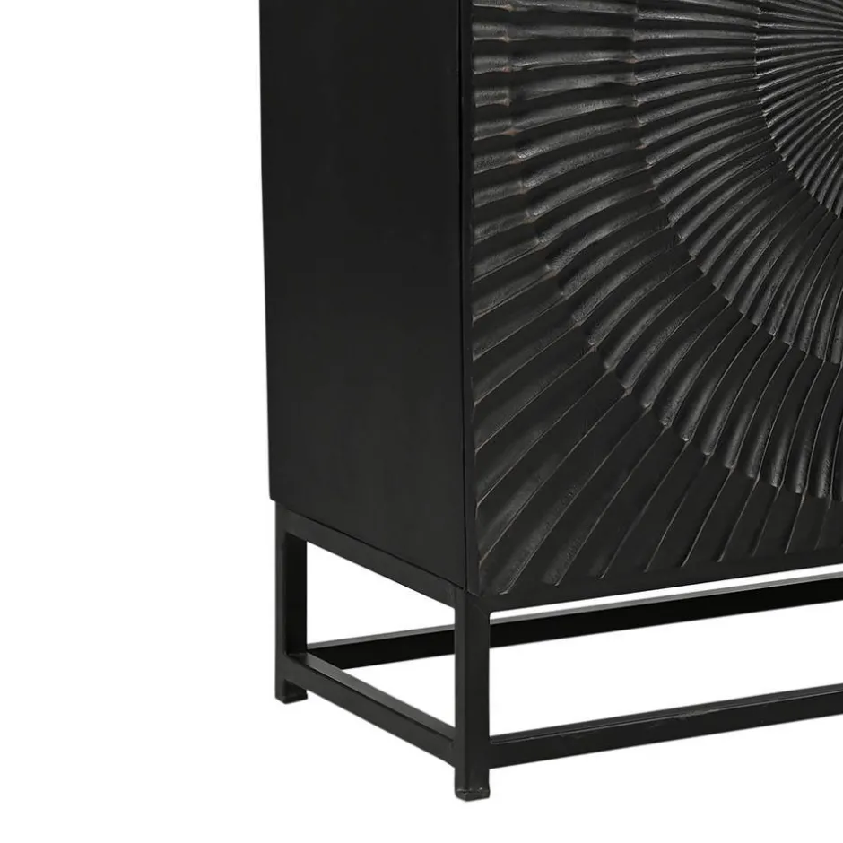 2-türige Kommode in Schwarz mit Gold - Oglio^Wohnen Best