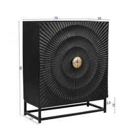 2-türige Kommode in Schwarz mit Gold - Oglio^Wohnen Best