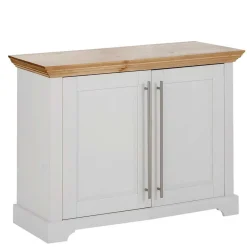 Wohnen 2-türige Kommode in Weiß & Honig - Eyzaco