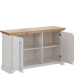 Wohnen 2-türige Kommode in Weiß & Honig - Eyzaco