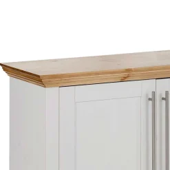 Wohnen 2-türige Kommode in Weiß & Honig - Eyzaco