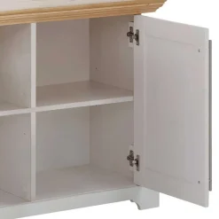 Wohnen 2-türige Kommode in Weiß & Honig - Eyzaco