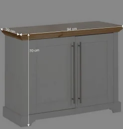 Wohnen 2-türige Kommode in Weiß & Honig - Eyzaco