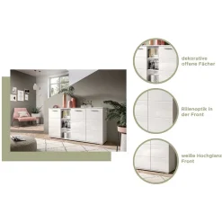 2-türige Kommode mit drei offenen Fächern - Rugova^Wohnen Hot