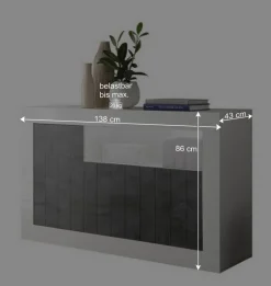 3-türige Kommode mit Regal-Fach - Reading^Wohnen Hot