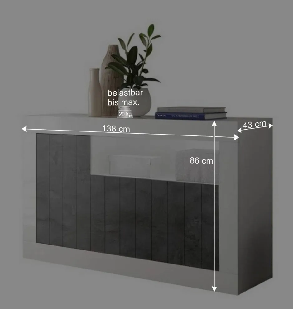 3-türige Kommode mit Regal-Fach - Reading^Wohnen Hot