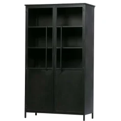 2-türige Metall Vitrine in Schwarz - Ponnya^Wohnen Online