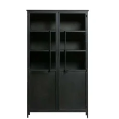 2-türige Metall Vitrine in Schwarz - Ponnya^Wohnen Online