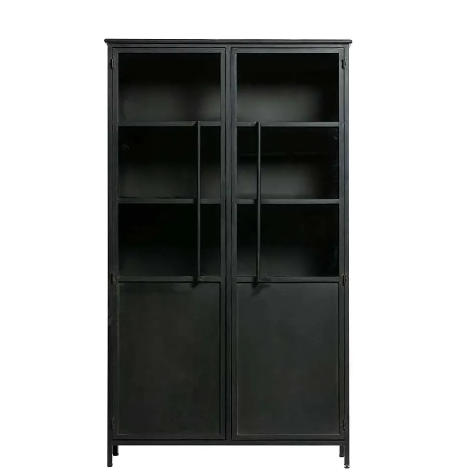 2-türige Metall Vitrine in Schwarz - Ponnya^Wohnen Online