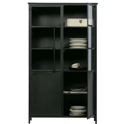 2-türige Metall Vitrine in Schwarz - Ponnya^Wohnen Online