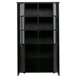 2-türige Metall Vitrine in Schwarz - Ponnya^Wohnen Online