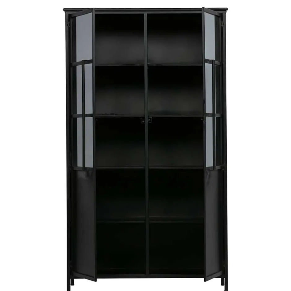 2-türige Metall Vitrine in Schwarz - Ponnya^Wohnen Online