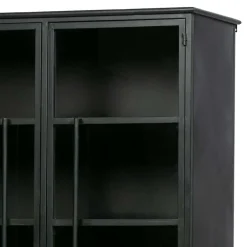 2-türige Metall Vitrine in Schwarz - Ponnya^Wohnen Online