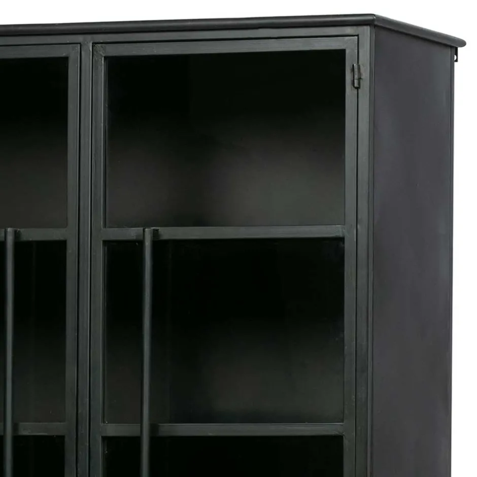 2-türige Metall Vitrine in Schwarz - Ponnya^Wohnen Online