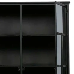 2-türige Metall Vitrine in Schwarz - Ponnya^Wohnen Online