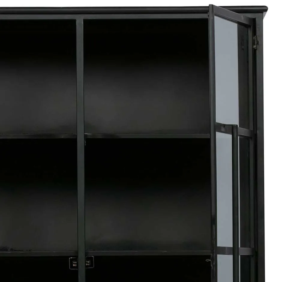 2-türige Metall Vitrine in Schwarz - Ponnya^Wohnen Online