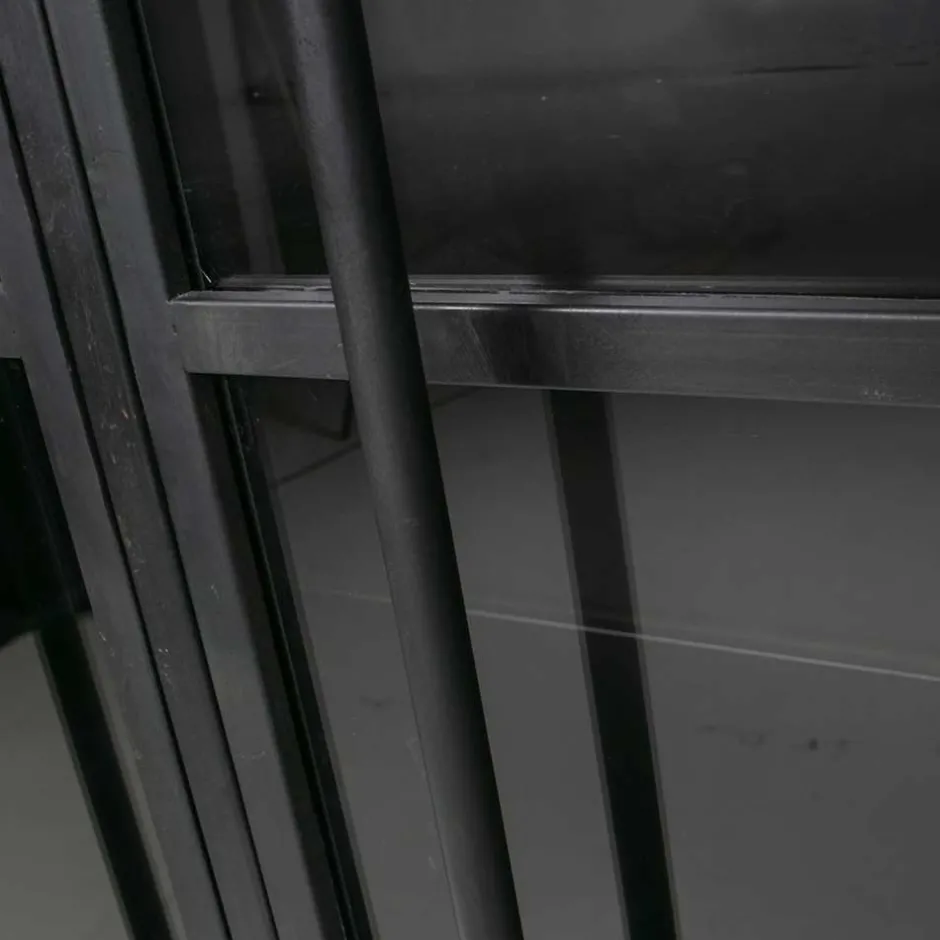 2-türige Metall Vitrine in Schwarz - Ponnya^Wohnen Online