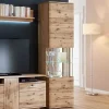 Wohnen 1-türige Schrank Vitrine aus Massivholz - Crokas