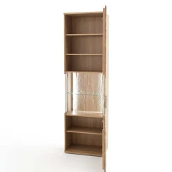 Wohnen 1-türige Schrank Vitrine aus Massivholz - Crokas