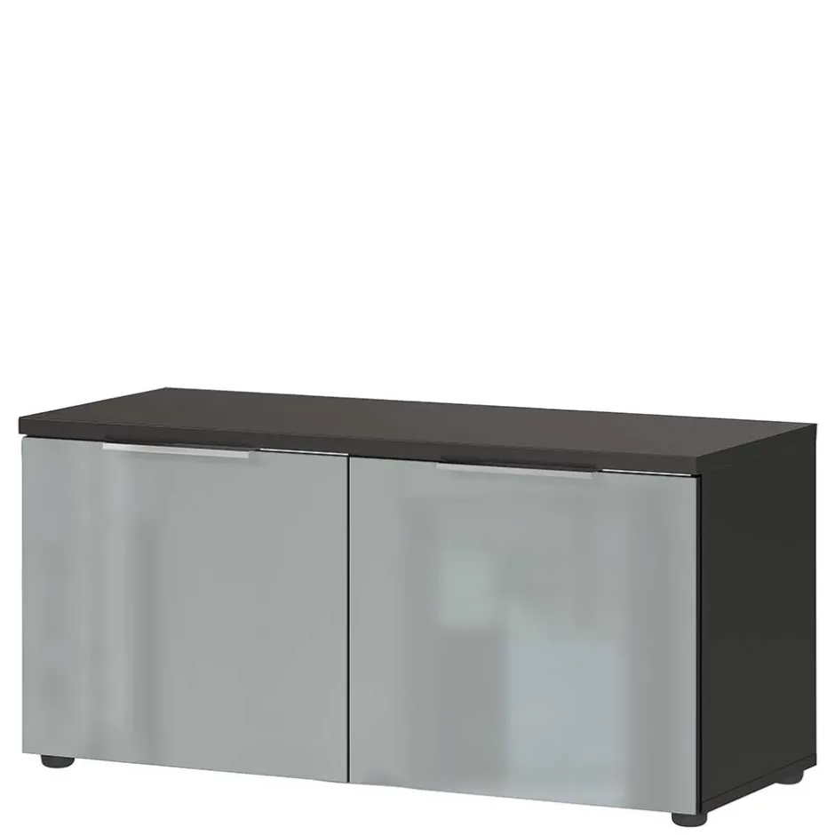 2-türige Schuhbank in Silbergrau Glas - Ilfred^Wohnen Outlet