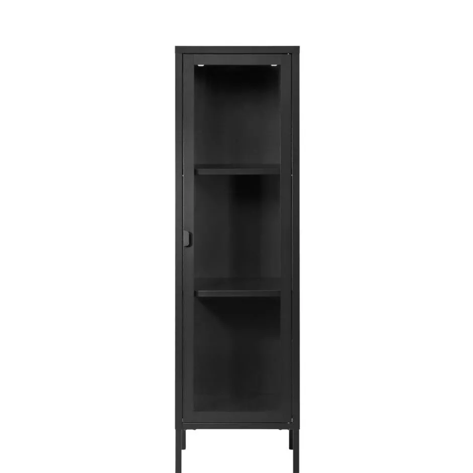 Wohnen 1-türige Vitrine in Schwarz - Baly