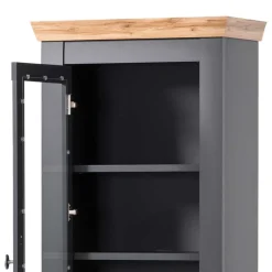 Wohnen 1-türige Vitrine mit Flaschenfächern & Schublade - Lionel