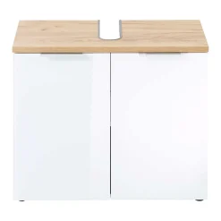 Wohnen 2-türige Waschkommode in Weiß & Eiche - Etosia
